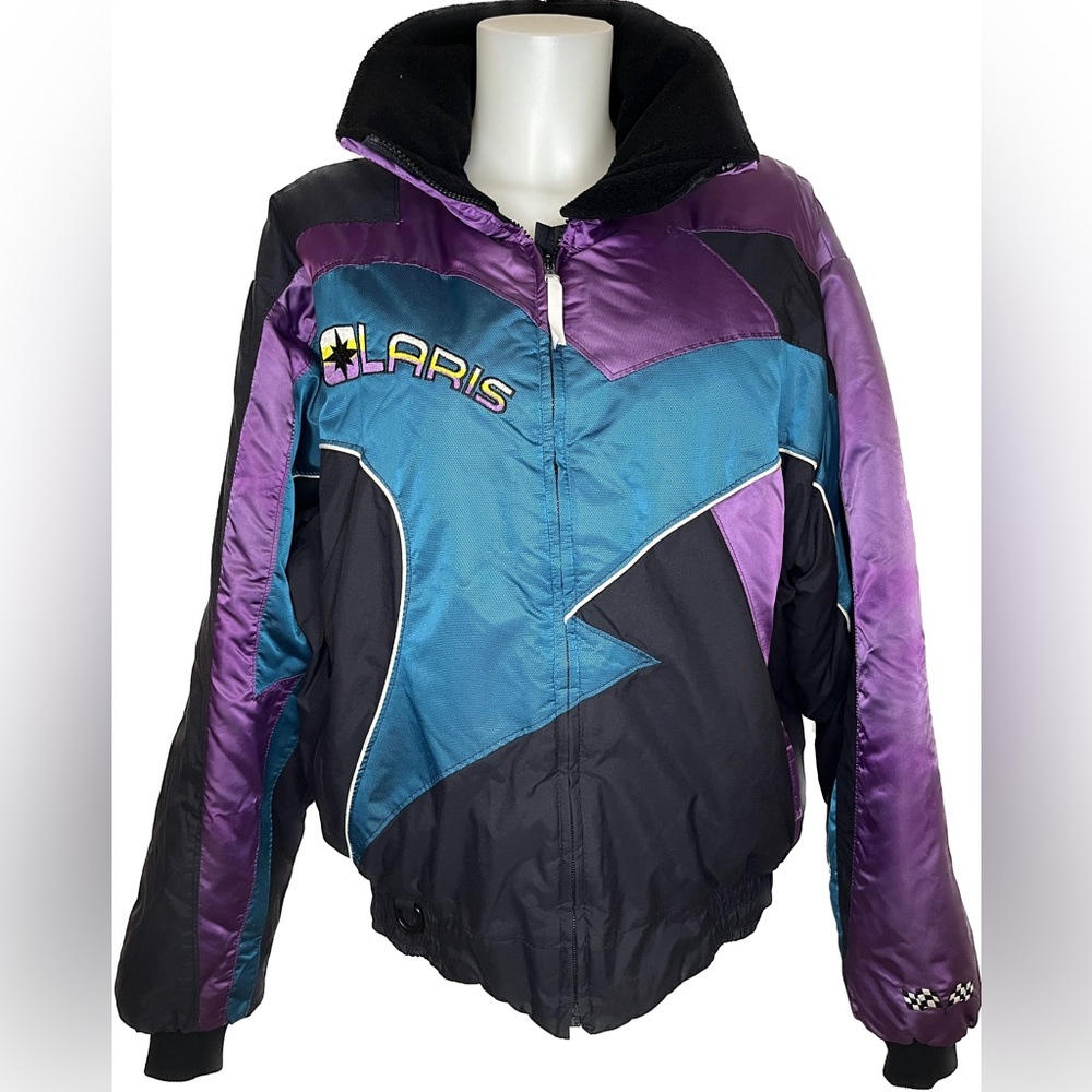 Vintage Blue Polaris Snowmobile Ski Insulated Winter Jacket USA Mens Large. - Picture 8 of 8